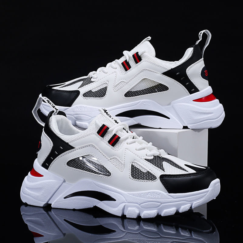 Men White Sneakers Non Slip Walking Running Sports Shoes