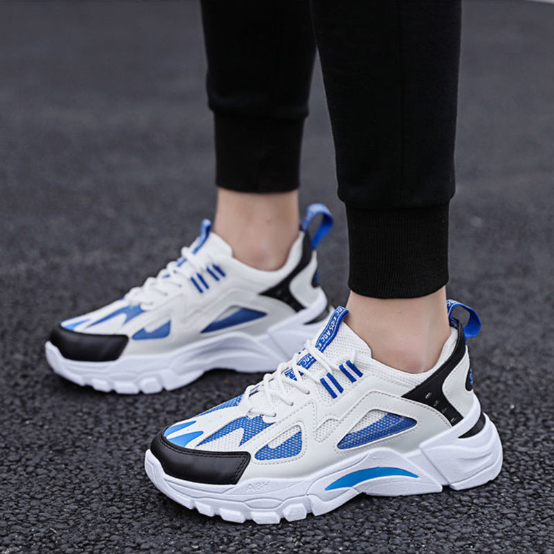 Men White Sneakers Non Slip Walking Running Sports Shoes